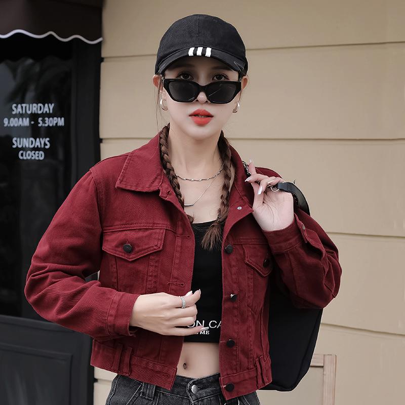 2024 Spring/Autumn Women s Loose Fit Retro Denim Jacket - Korean Style, Versatile Candy Colors Small темно-красного
2024 Spring/Autumn Women s Loose Fit Retro Denim Jacket - Korean Style, Versatile Candy Colors Small темно-красного