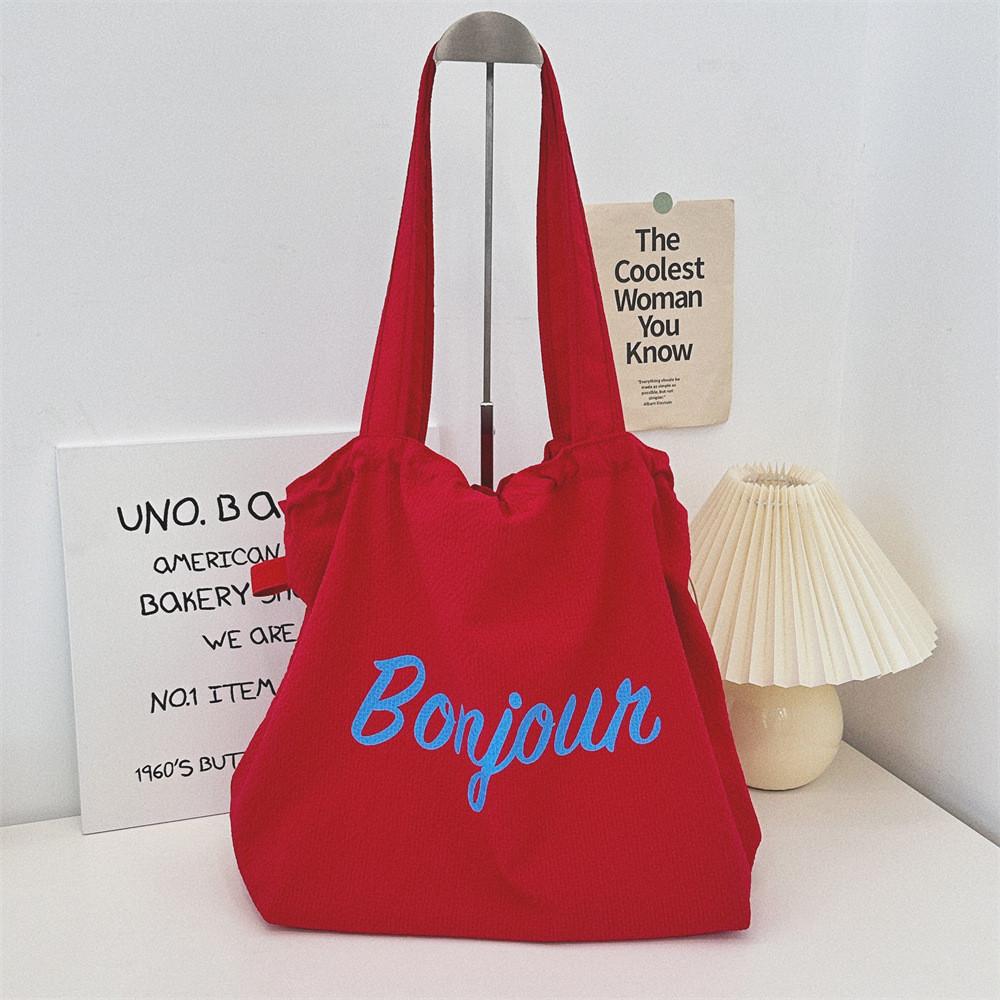 Trendy Summer Lightweight Nylon Canvas Tote Bag With Fashionable Letter Print Design Wine Red
Trendy Summer Lightweight Nylon Canvas Tote Bag With Fashionable Letter Print Design Wine Red