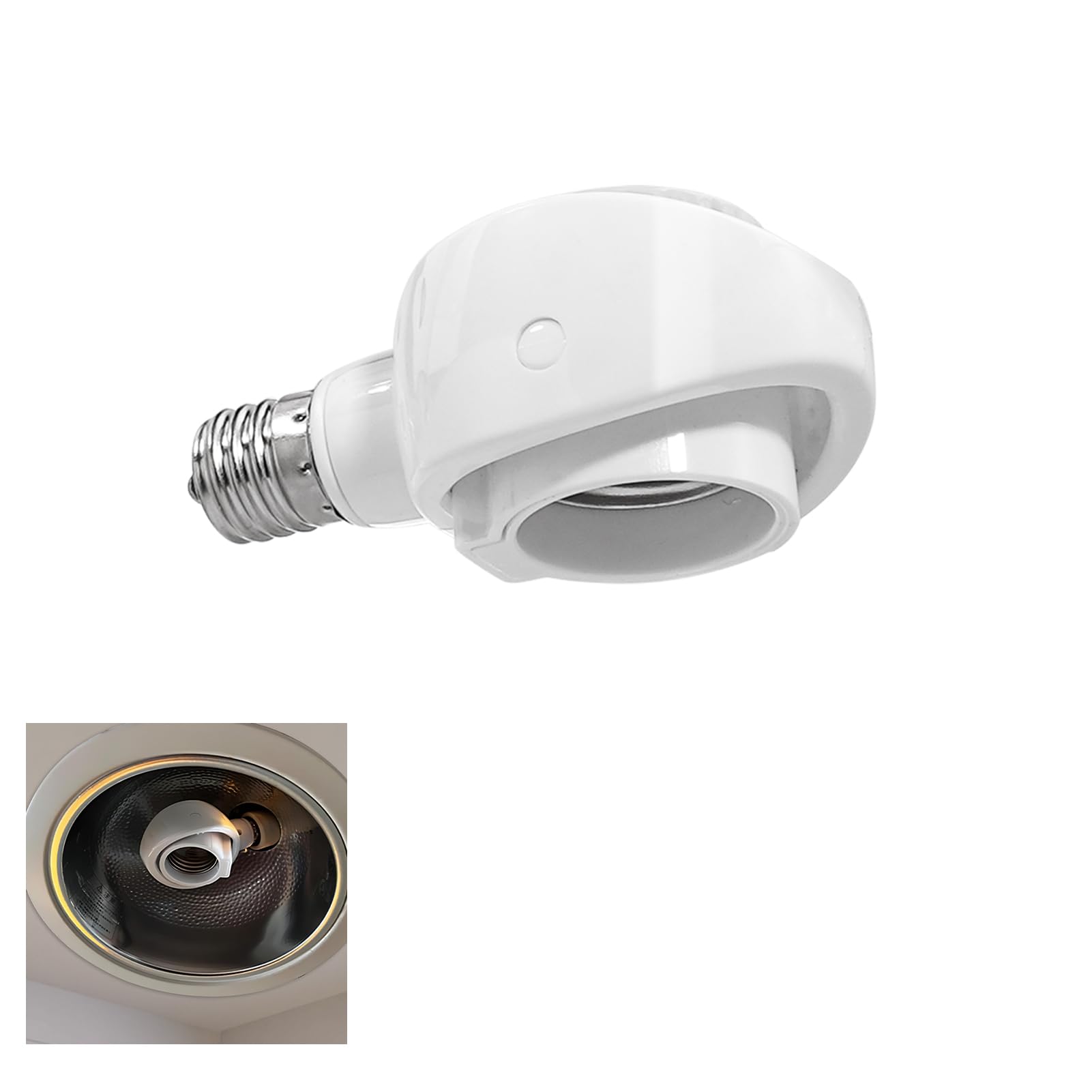 Aiwode E17 to E26 Conversion Socket, Adjustable Angle, for E26 LED Bulbs, for Direct Installation in Angled Downlights, with Full Sensor Display,
Aiwode E17 to E26 Conversion Socket, Adjustable Angle, for E26 LED Bulbs, for Direct Installation in Angled Downlights, with Full Sensor Display,