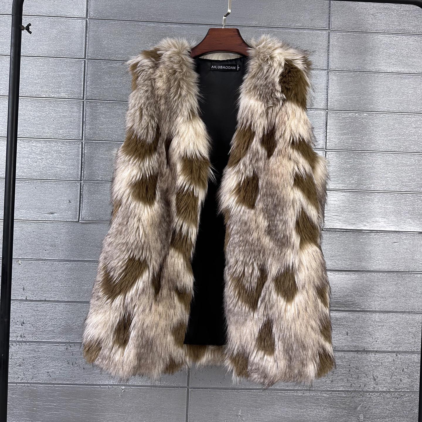 European & American Style Color Block Dyed Faux Fur Vest - Women s Mid-Length, Soft, Warm Fox Fur Patchwork Small
European & American Style Color Block Dyed Faux Fur Vest - Women s Mid-Length, Soft, Warm Fox Fur Patchwork Small