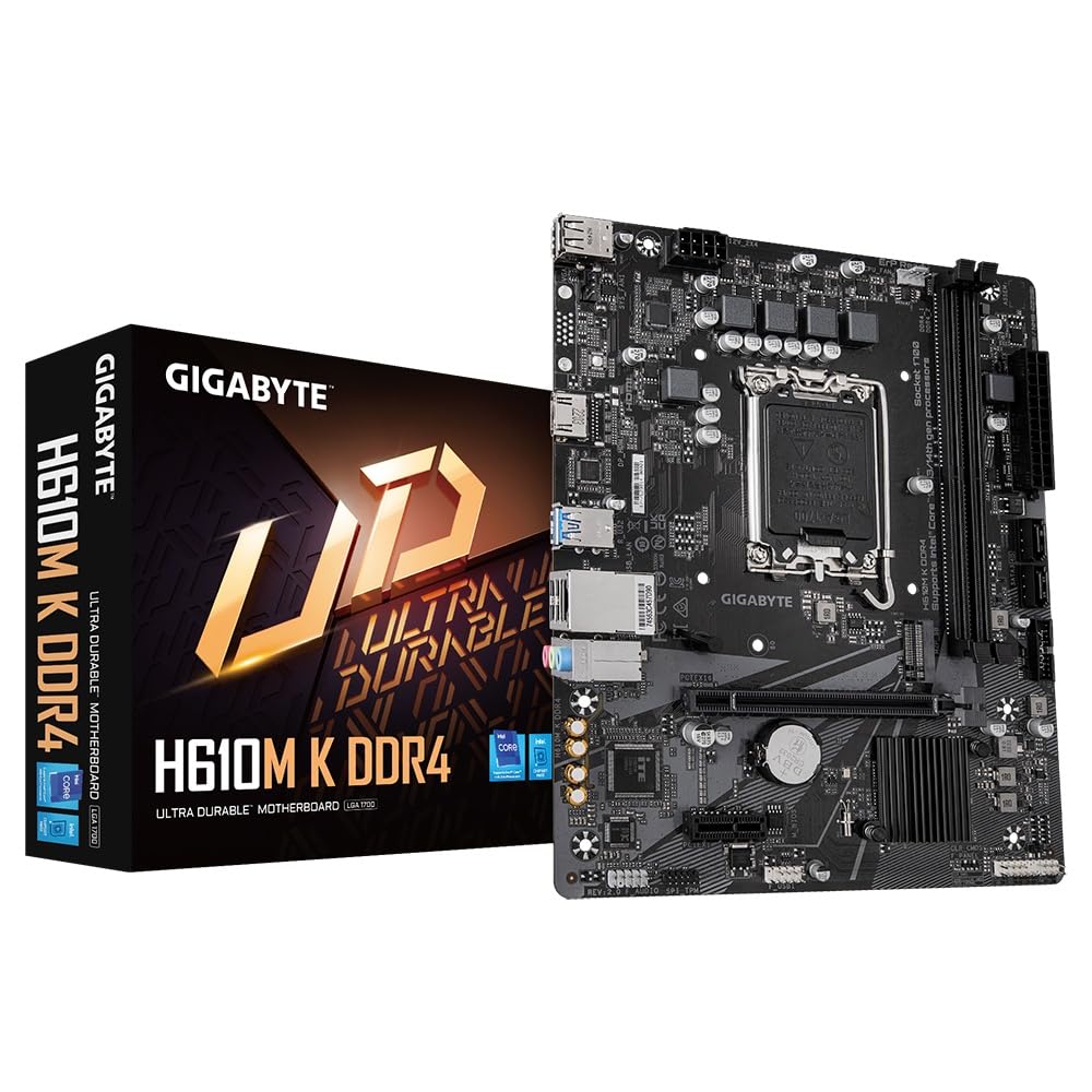 GIGABYTE H610M K DDR4 Intel Generation Core Processor Compatible LGA1700 DDR4 Материнська плата H610M K DDR4 MB6488 14th/13th/12th Micro-ATX чорний
GIGABYTE H610M K DDR4 Intel Generation Core Processor Compatible LGA1700 DDR4 Материнська плата H610M K DDR4 MB6488 14th/13th/12th Micro-ATX чорний