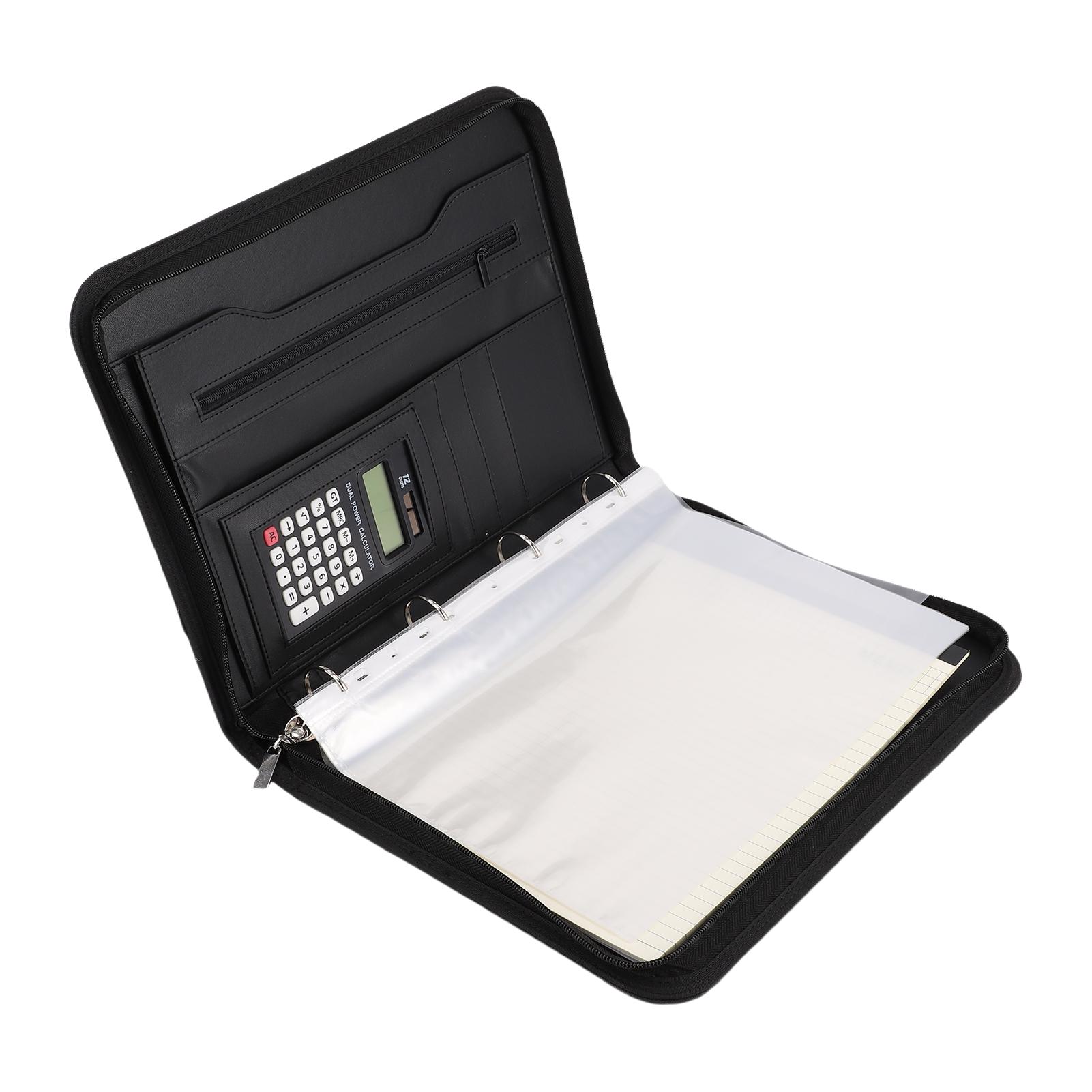 Business Portfolio with 10 Transparent File Bags PU Leather 30 Sheets Notebook 12 Digit Solar Calculator 10.1 Inch Tablet Cover Black
Business Portfolio with 10 Transparent File Bags PU Leather 30 Sheets Notebook 12 Digit Solar Calculator 10.1 Inch Tablet Cover Black