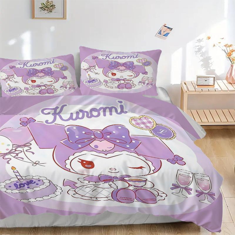 3pcs Cakes Kuromi s Sweet Celebration Printed Quilt Set - Includes 1 Quilt Cover and 2 Pillowcases, Machine Washable - Suitable for All Seasons.H 135x200cm
3pcs Cakes Kuromi s Sweet Celebration Printed Quilt Set - Includes 1 Quilt Cover and 2 Pillowcases, Machine Washable - Suitable for All Seasons.H 135x200cm