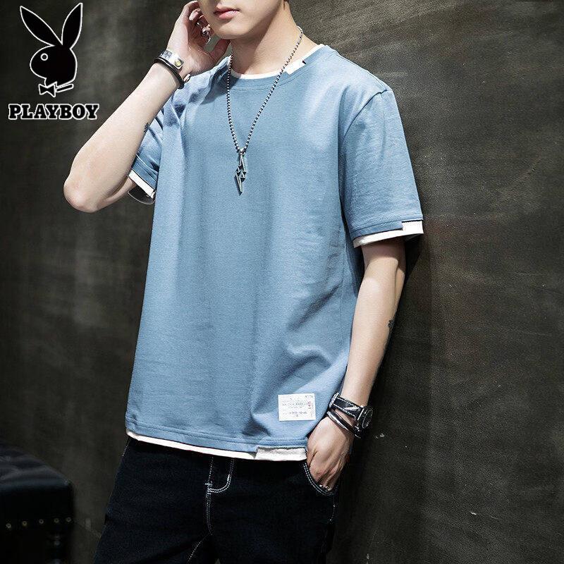 PLAYBOY Men s Faux Two-piece Pure Cotton Short Sleeve T-Shirt 3XL
PLAYBOY Men s Faux Two-piece Pure Cotton Short Sleeve T-Shirt 3XL