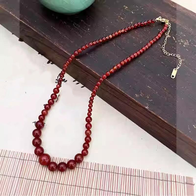 Vintage Red Exquisite Necklace for Women, Light Luxury Niche Chinese Style Beaded Sweater Chain, Elegant High-End Accessory Natural red agate sweater
Vintage Red Exquisite Necklace for Women, Light Luxury Niche Chinese Style Beaded Sweater Chain, Elegant High-End Accessory Natural red agate sweater