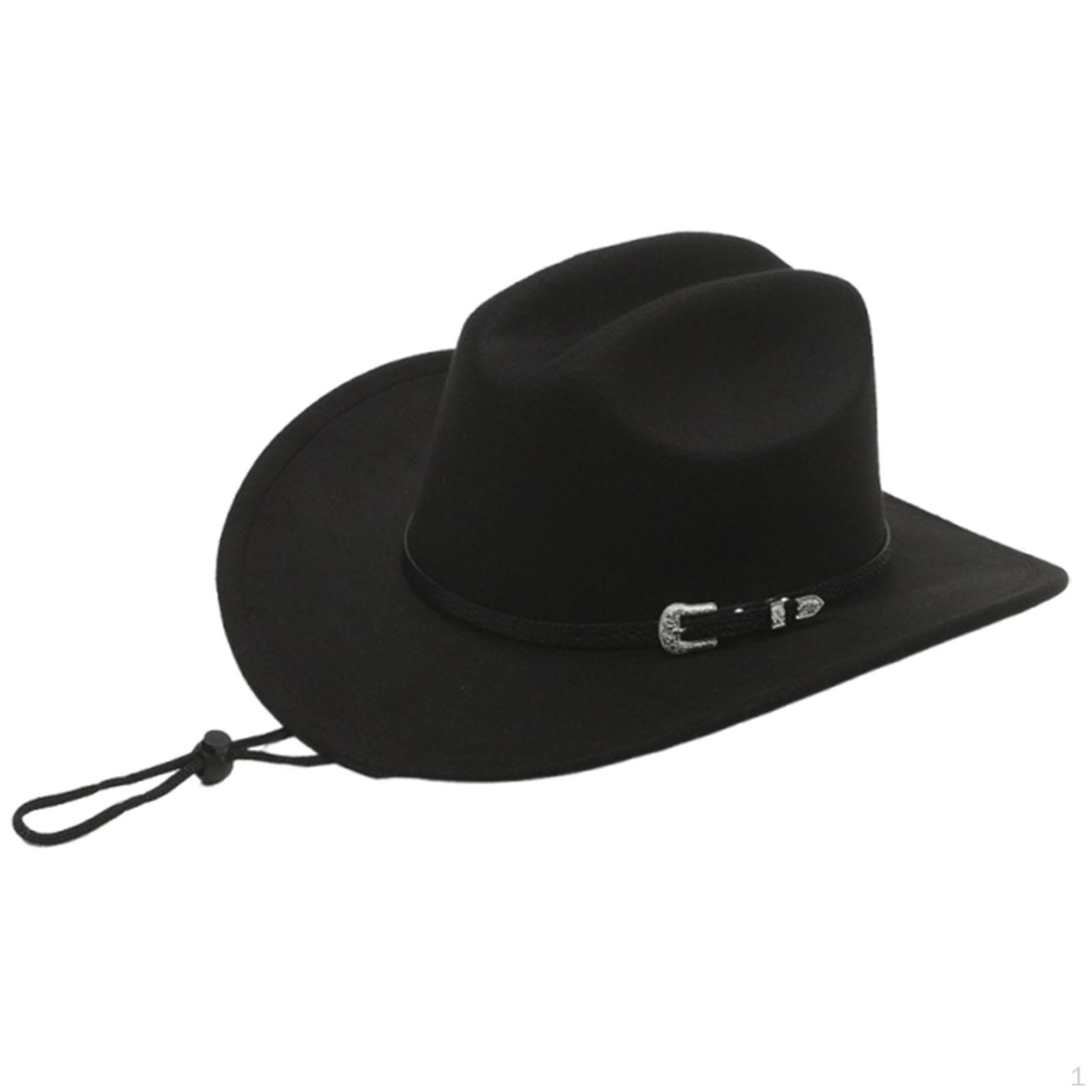 Classic And Trendy Western Cowboy Hat with Adjustable Cord for Shows Carnivals Black
Classic And Trendy Western Cowboy Hat with Adjustable Cord for Shows Carnivals Black