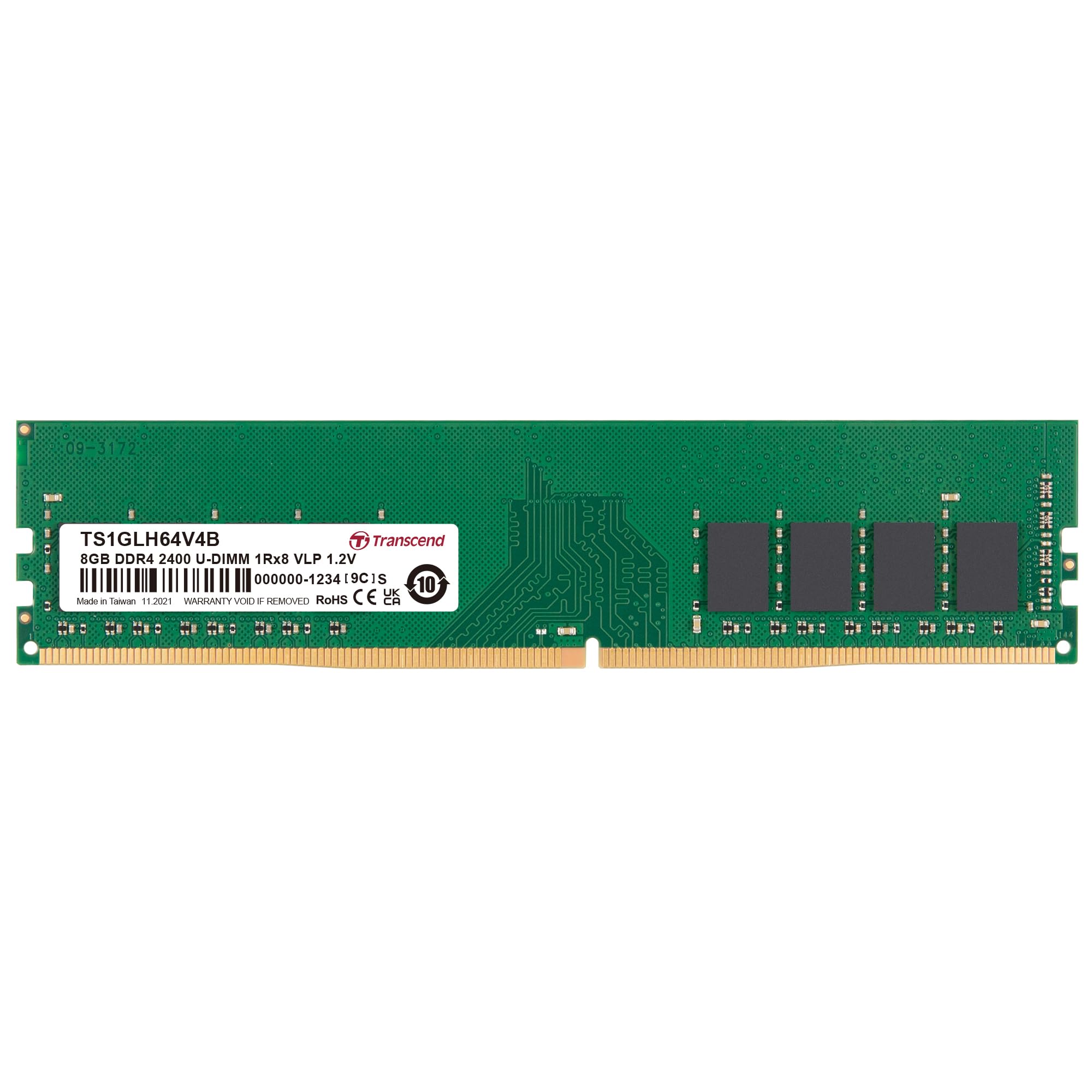 Transcend 8GB 288pin TS1GLH64V4B for Desktop PC PC4-19200(DDR4-2400) 1.2V U-DIMM
Transcend 8GB 288pin TS1GLH64V4B for Desktop PC PC4-19200(DDR4-2400) 1.2V U-DIMM