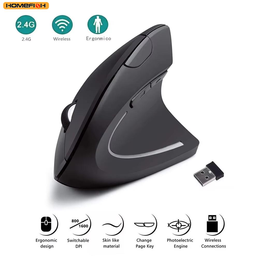 HOMEFISH Vertical Mouse Ergonomic 2.4GHz Wireless Optical Mice 3 Adjustable DPI 800/1200/1600 6 Buttons for Laptop PC Computer United States
HOMEFISH Vertical Mouse Ergonomic 2.4GHz Wireless Optical Mice 3 Adjustable DPI 800/1200/1600 6 Buttons for Laptop PC Computer United States