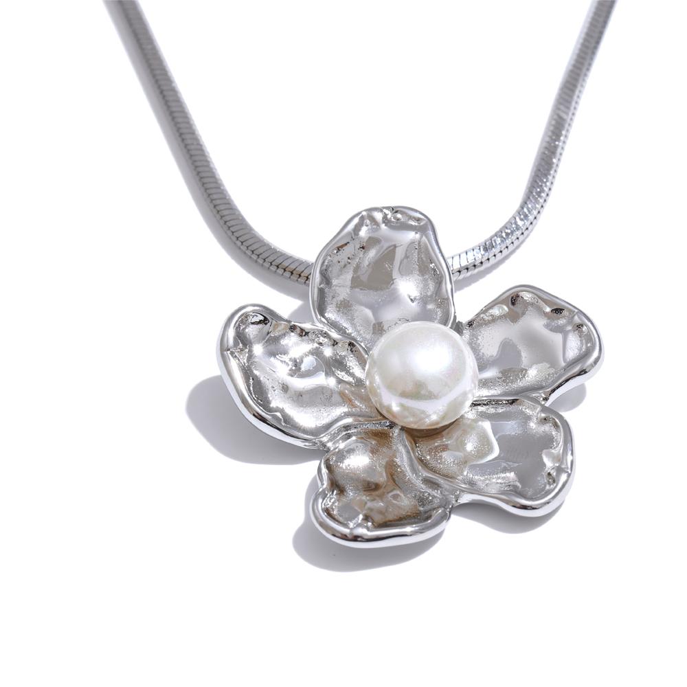 Yhpup 47+7cm New Arrival Stainless Steel Inlaid Pearls Metal Flower Trend Charm Pendant Necklace Elegant Fashion Popular Jewelry
Yhpup 47+7cm New Arrival Stainless Steel Inlaid Pearls Metal Flower Trend Charm Pendant Necklace Elegant Fashion Popular Jewelry