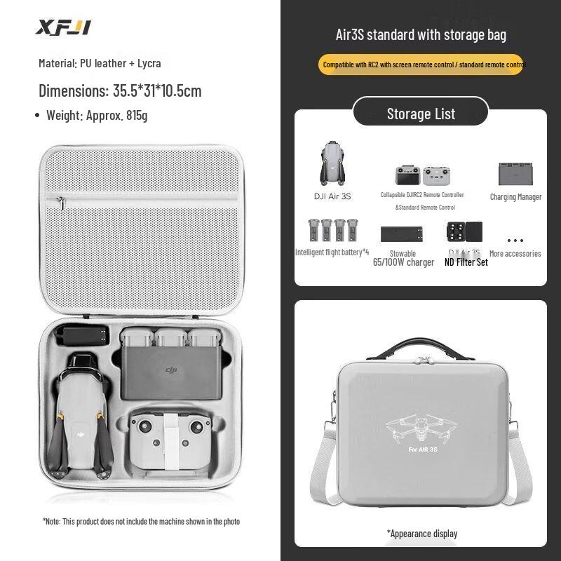XFJI Portable Storage Bag for DJI Air 3S Drone
XFJI Portable Storage Bag for DJI Air 3S Drone