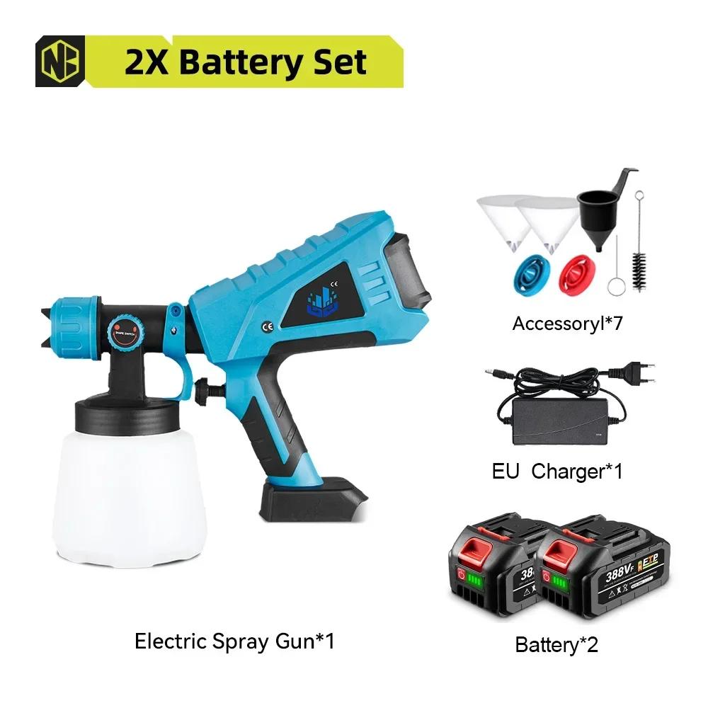 1000 мл беспроводной электрический пистолет-распылитель ручной высокоэффективный портативный бытовой стальной краскопульт для аккумулятора 18 В 2pcs 388vf Battery
1000 мл беспроводной электрический пистолет-распылитель ручной высокоэффективный портативный бытовой стальной краскопульт для аккумулятора 18 В 2pcs 388vf Battery