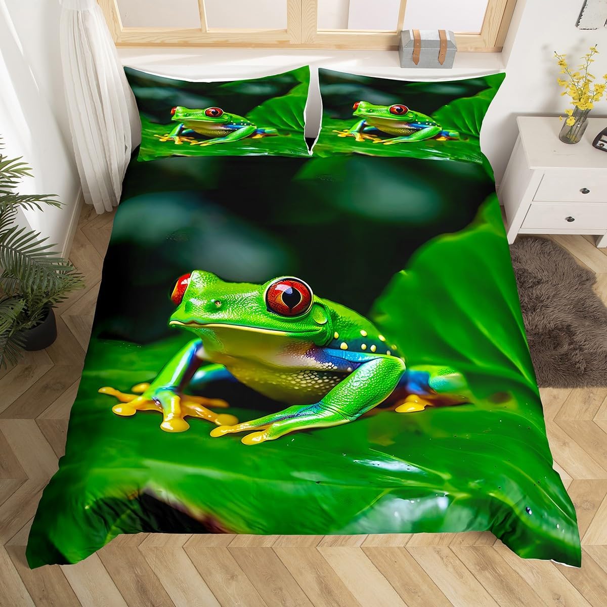 Comforter Frog Tropical Amphibian Bedding Set Wild Animal Comforter For Boys Girls Tropical Nature Theme Comforter (quilt)-EU Single(135*200cm)3pcs
Comforter Frog Tropical Amphibian Bedding Set Wild Animal Comforter For Boys Girls Tropical Nature Theme Comforter (quilt)-EU Single(135*200cm)3pcs