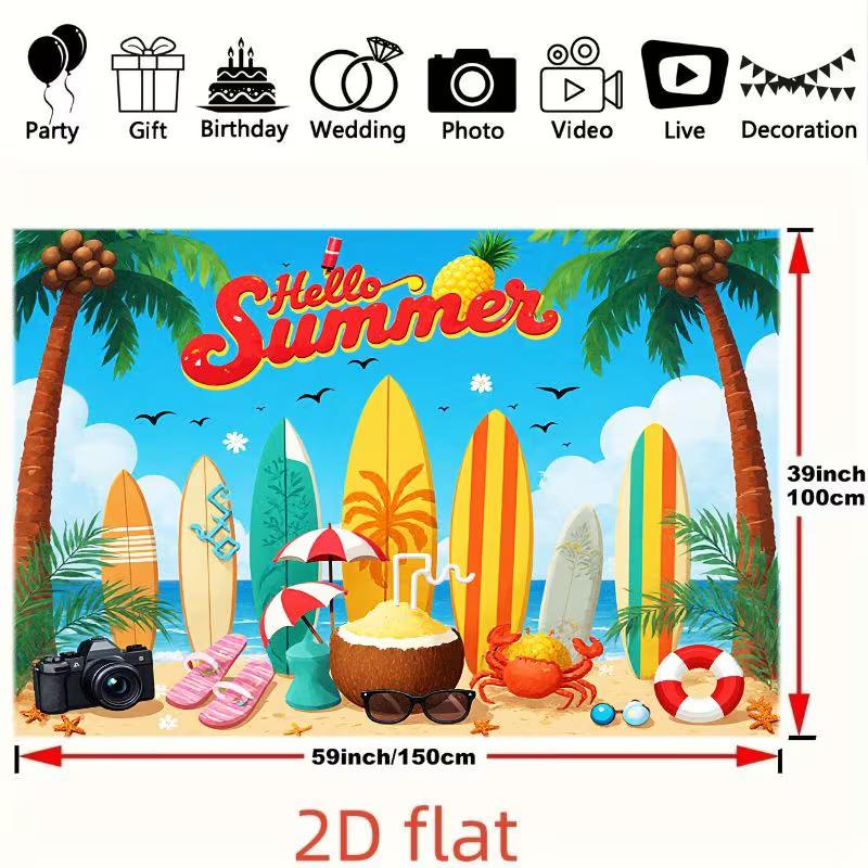 2D Printing Hello Summer Beach Backdrop for Kids & Studio Shoots 47.2x31.5inch/120*80cm
2D Printing Hello Summer Beach Backdrop for Kids & Studio Shoots 47.2x31.5inch/120*80cm