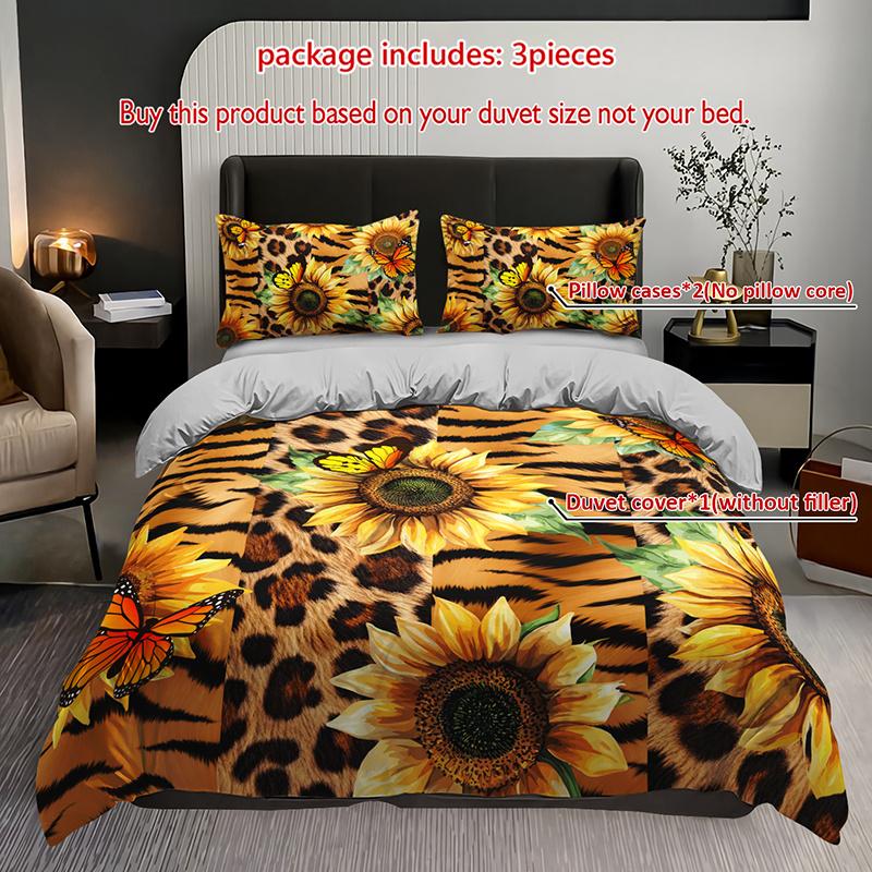 3Pcs Sunflower Leopard Print Bedding Duvet Cover Set Sunflower Animal Bedding Quilt Set Bohemian Themed Bed Quilt Set Luxury Duvet Cover Set&EU Single(135x200cm)
3Pcs Sunflower Leopard Print Bedding Duvet Cover Set Sunflower Animal Bedding Quilt Set Bohemian Themed Bed Quilt Set Luxury Duvet Cover Set&EU Single(135x200cm)