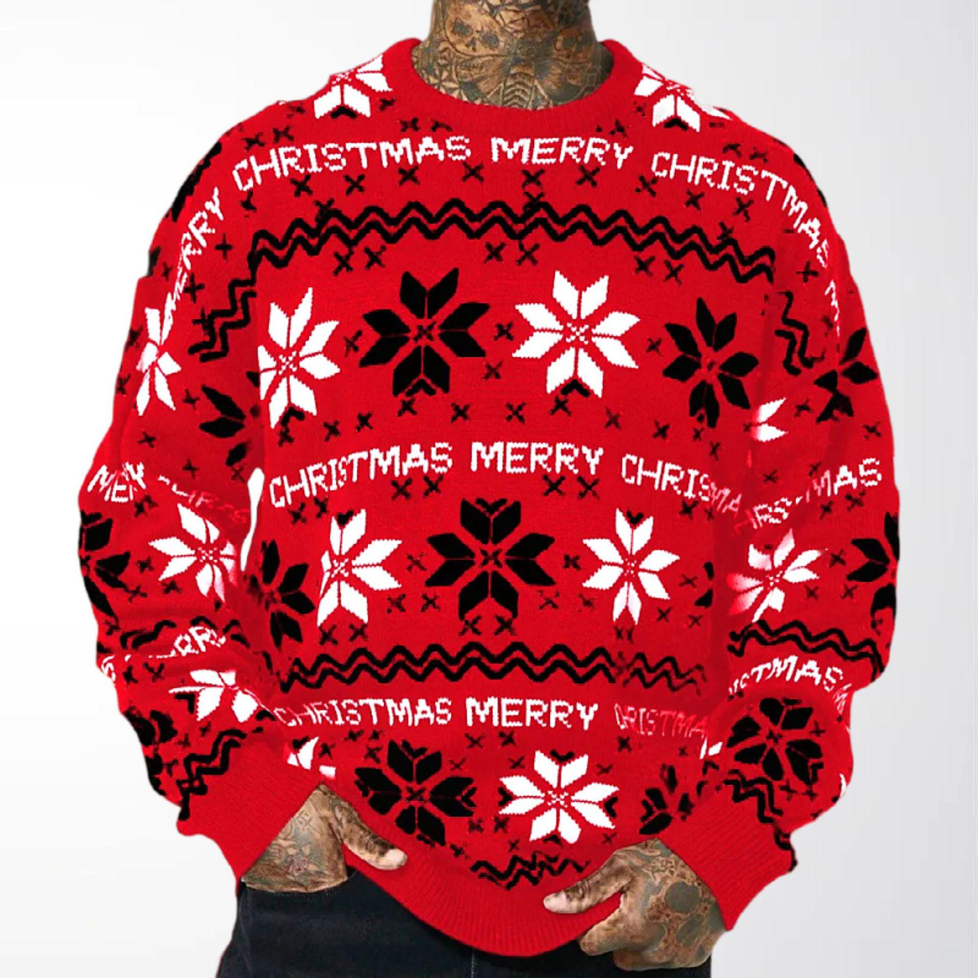 Men s European & American Autumn/Winter Christmas Jacquard Loose Drop Shoulder Long Sleeve Sweater 3XL червоний
Men s European & American Autumn/Winter Christmas Jacquard Loose Drop Shoulder Long Sleeve Sweater 3XL червоний