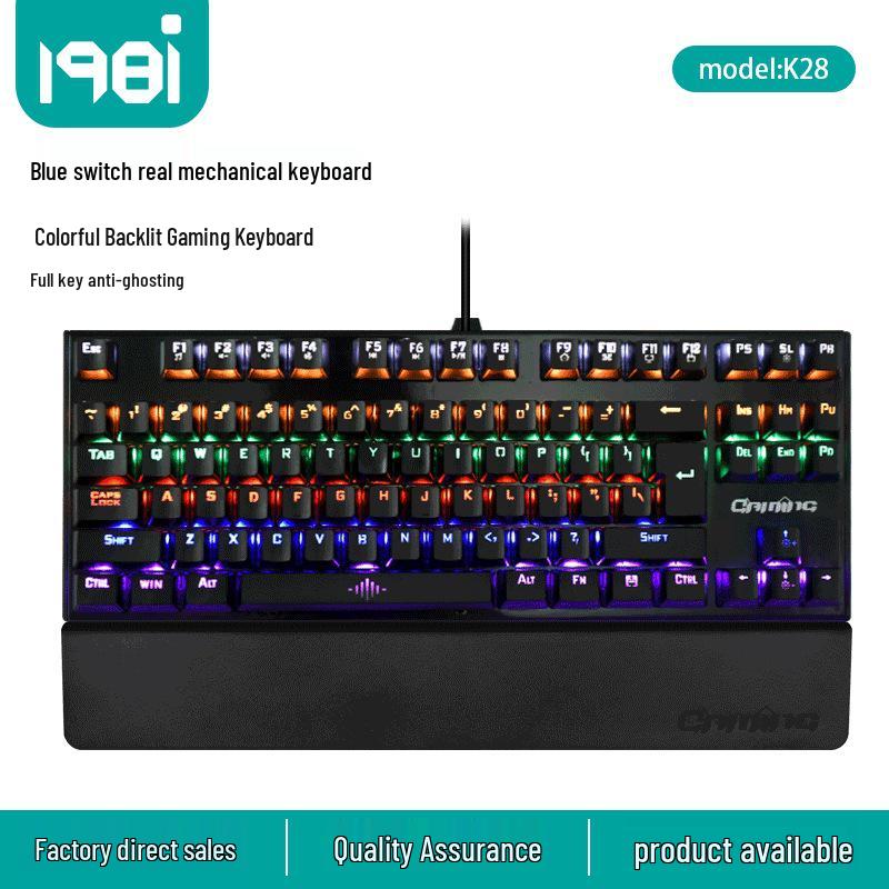 Hot-Selling K28 Blue Switch Mechanical Gaming Keyboard with 87 Keys & Colorful Backlit USB Wired Connection чорний
Hot-Selling K28 Blue Switch Mechanical Gaming Keyboard with 87 Keys & Colorful Backlit USB Wired Connection чорний