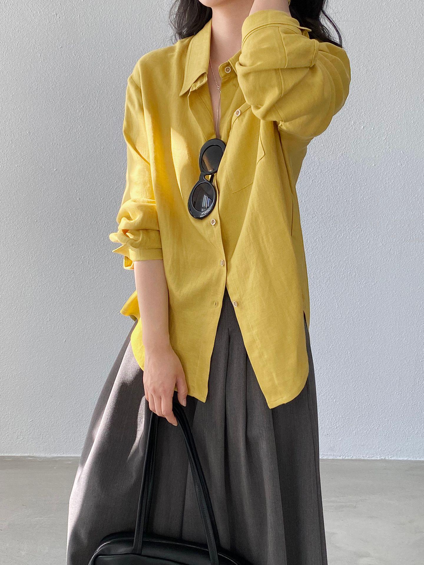 Jiang Zuo Women s Spring Linen Lapel Cardigan – Old Money Style, Irregular Silhouette, Casual Loose Fit Shirt Small
Jiang Zuo Women s Spring Linen Lapel Cardigan – Old Money Style, Irregular Silhouette, Casual Loose Fit Shirt Small