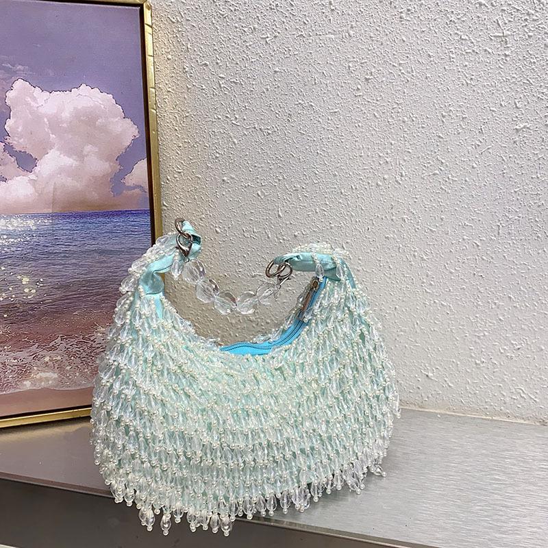 Summer Fresh Sweet Light Blue Handmade Beaded Fringe Design Elegant Lady s Dinner Bag Chic Evening Dress Purse Hobos
Summer Fresh Sweet Light Blue Handmade Beaded Fringe Design Elegant Lady s Dinner Bag Chic Evening Dress Purse Hobos