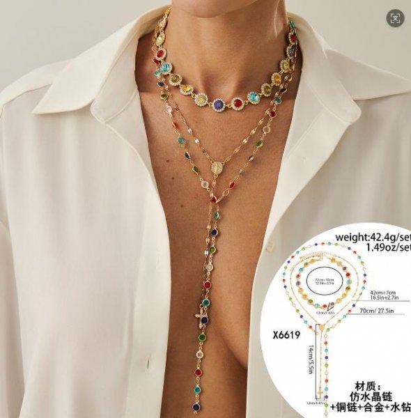 Sparkling Rhinestone Cross Pendant Necklace Set 3pcs Layered Chain Jewelry For Women Religious Style Accessories
Sparkling Rhinestone Cross Pendant Necklace Set 3pcs Layered Chain Jewelry For Women Religious Style Accessories