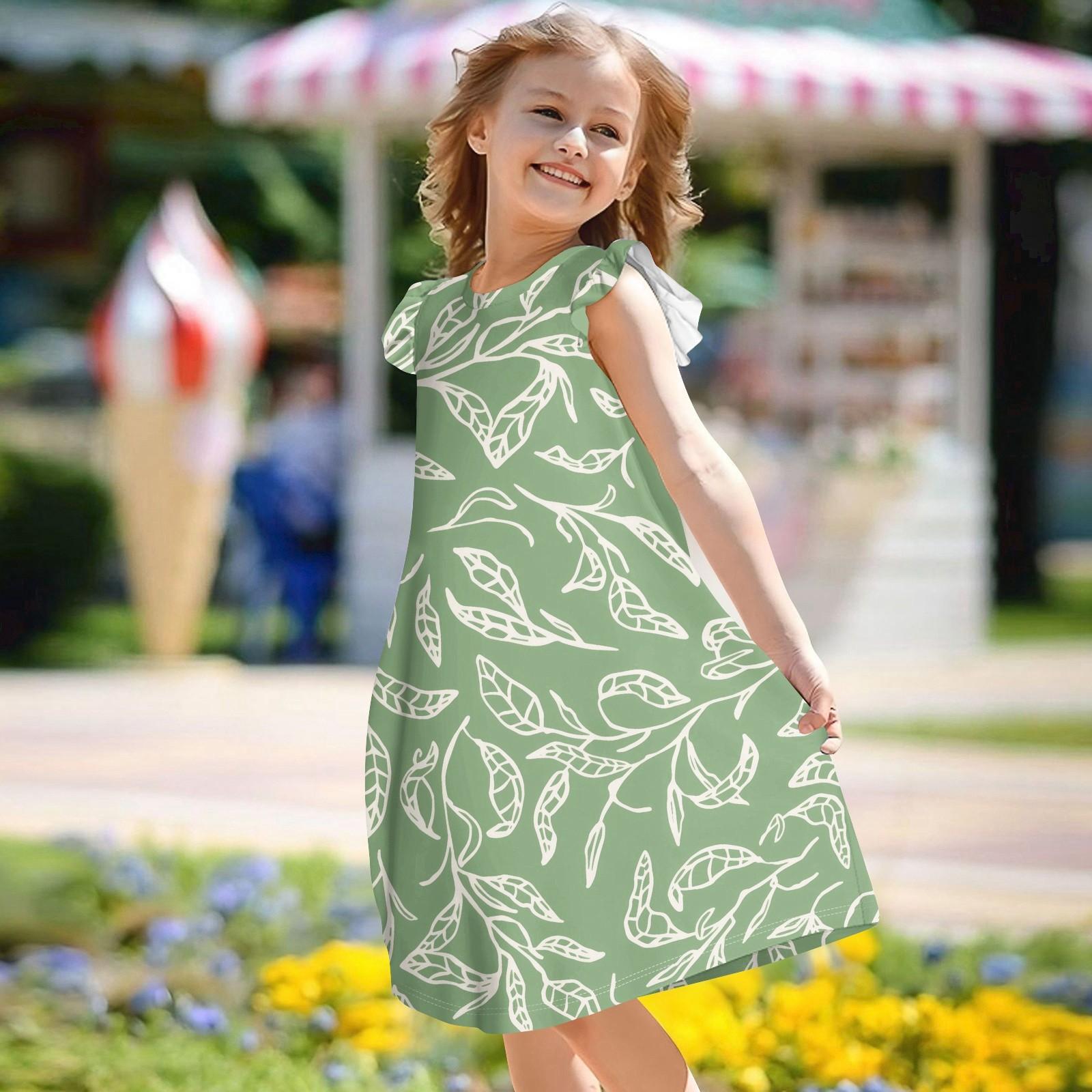 Children s Flying Sleeve Round Neck Summer A-Line Casual Holiday Floral Print Loose Dress 140
Children s Flying Sleeve Round Neck Summer A-Line Casual Holiday Floral Print Loose Dress 140