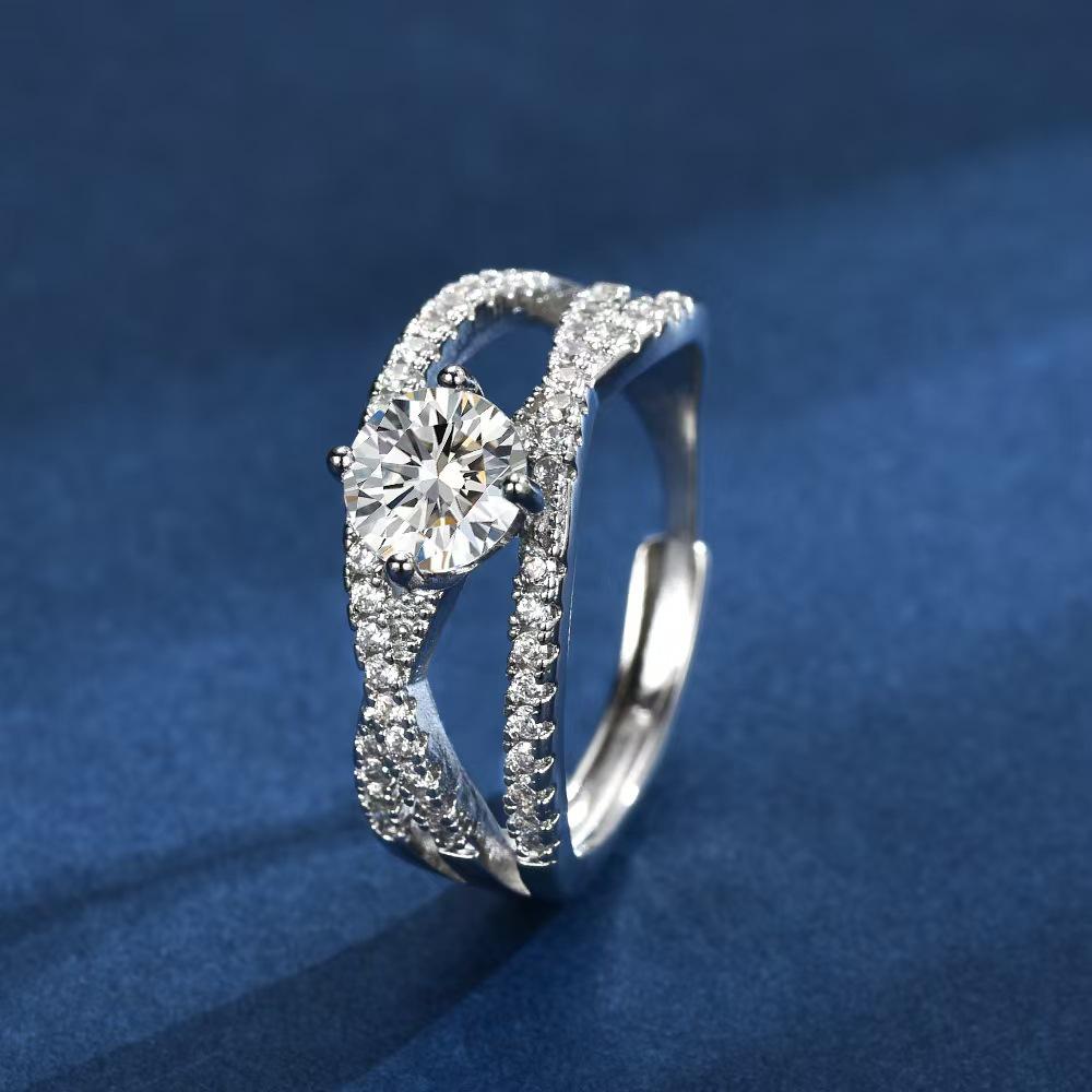 Intertwined Zircon Ring: Three Worlds, One Carat Moissanite - Women s Fashion Adjustable Open
Intertwined Zircon Ring: Three Worlds, One Carat Moissanite - Women s Fashion Adjustable Open