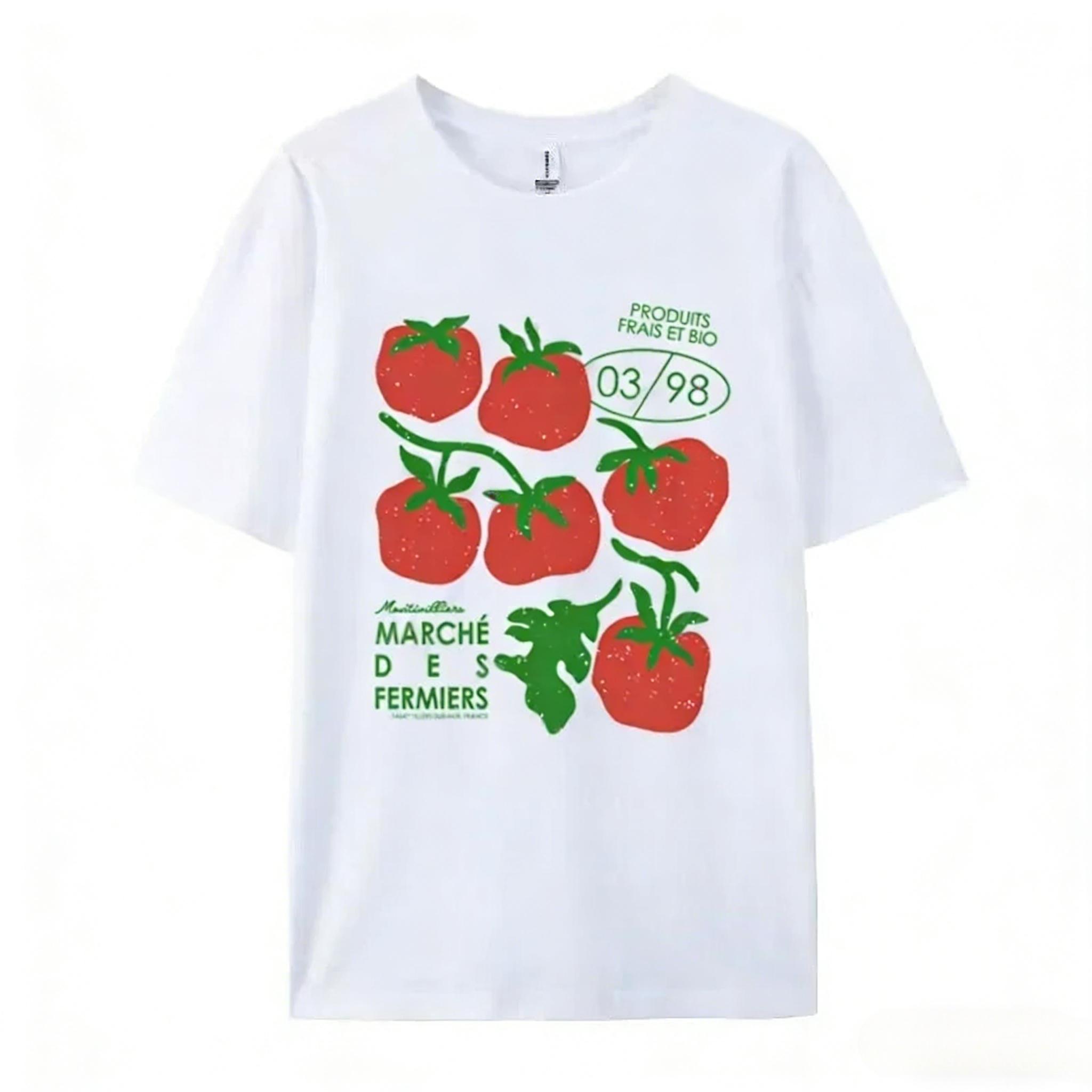 Retro French Tomato Graphic Tshirt Loose Aesthetic Vegetable Tee Women Cute Botanical Garden TShirt Female Cottagecore Tops S
Retro French Tomato Graphic Tshirt Loose Aesthetic Vegetable Tee Women Cute Botanical Garden TShirt Female Cottagecore Tops S