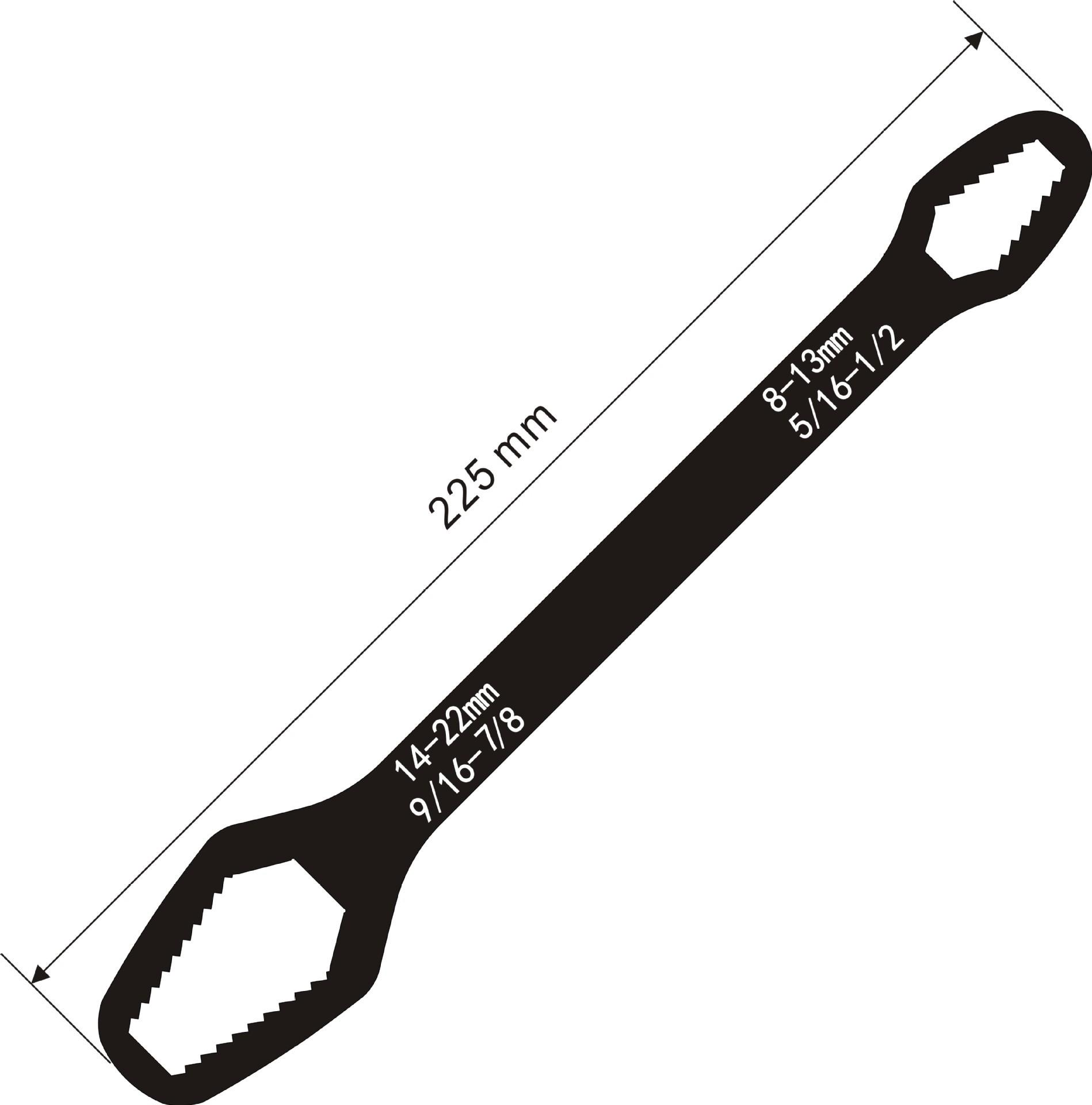 Double Headed Self Tightening Adjustable Universal Wrench, Multifunctional Plum Blossom Wrench 8-22mm Steel Repair Tool
Double Headed Self Tightening Adjustable Universal Wrench, Multifunctional Plum Blossom Wrench 8-22mm Steel Repair Tool