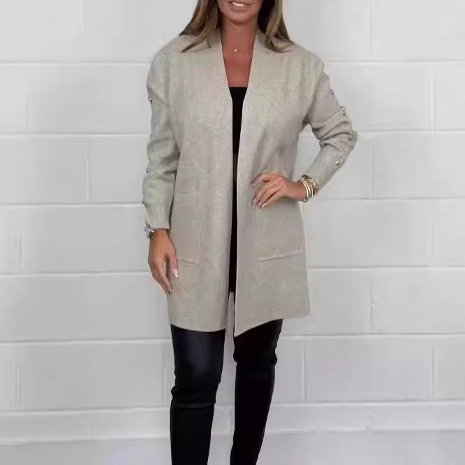 2025 Autumn and Winter New Women s V-neck Pocket Button Long Cardigan Jacket S светло-серый
2025 Autumn and Winter New Women s V-neck Pocket Button Long Cardigan Jacket S светло-серый