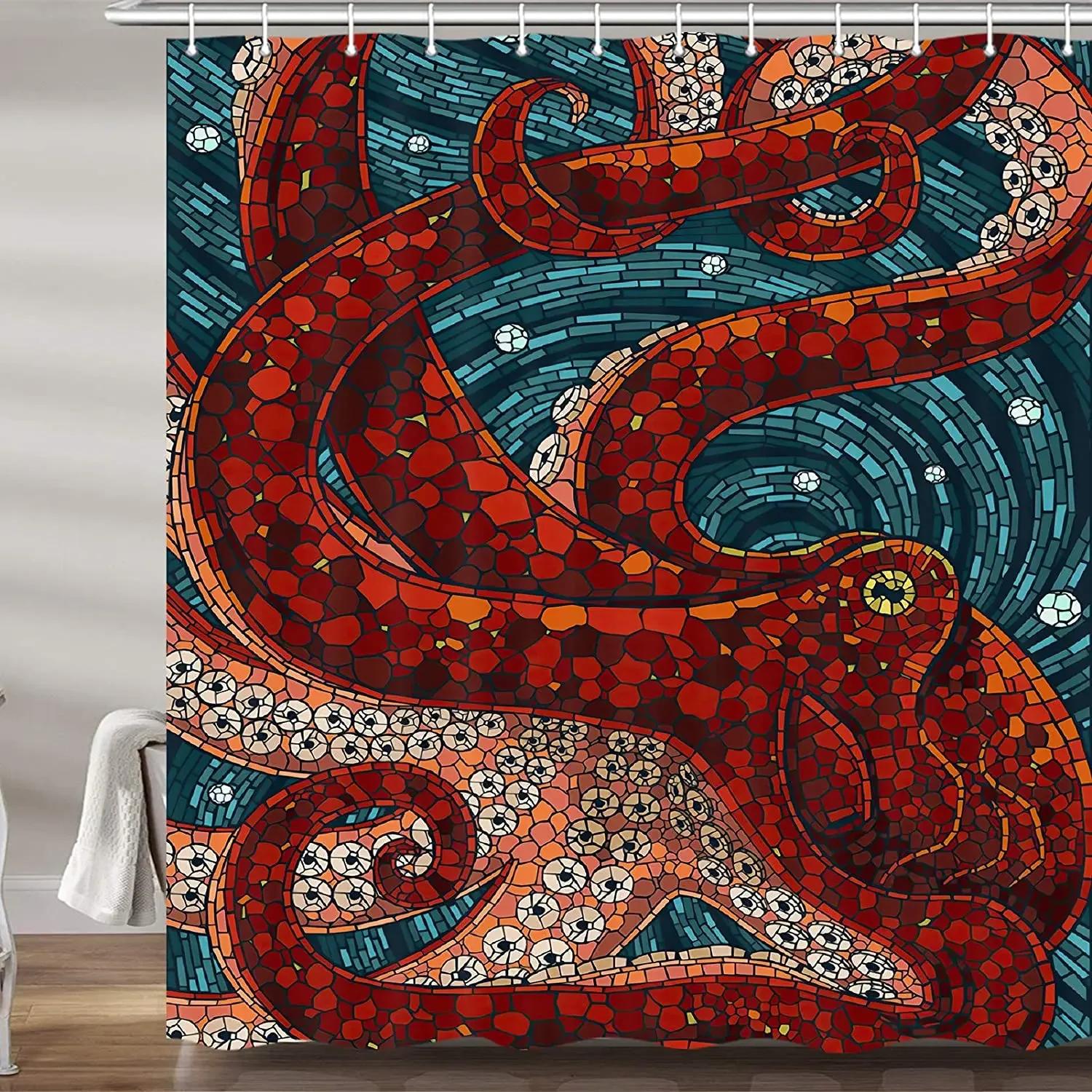 Octopus Shower Curtain For Bathroom Cool Ocean Nautical Red Kraken Fabric Shower Curtains Set Trippy Funny Restroom Decor W60H190(CM)-1 Pcs
Octopus Shower Curtain For Bathroom Cool Ocean Nautical Red Kraken Fabric Shower Curtains Set Trippy Funny Restroom Decor W60H190(CM)-1 Pcs