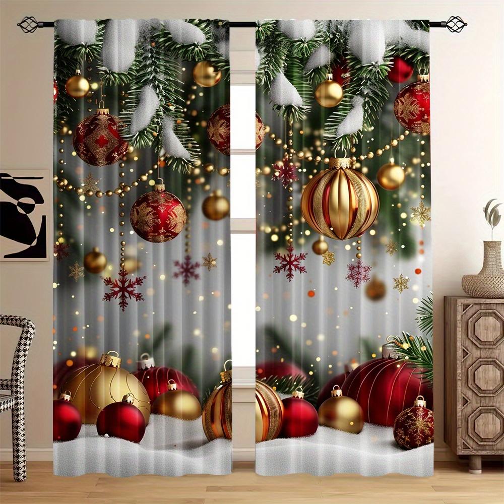 2 шт. Рождественские елочные праздничные украшения полупрозрачные шторы карнизный дизайн для гостиной кухни спальни окна декор (W100cmxH240cm)x2&Grommet Top
2 шт. Рождественские елочные праздничные украшения полупрозрачные шторы карнизный дизайн для гостиной кухни спальни окна декор (W100cmxH240cm)x2&Grommet Top
