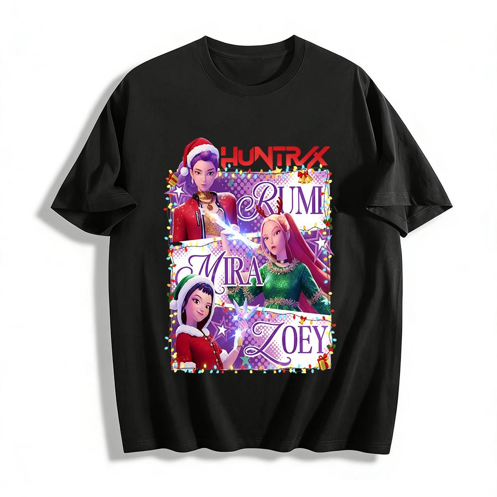 Christmas Limited HUNTRIX Girl Group RUMI MIRA ZOEY Co-branded Printed Top Trendy Anime Holiday Wear Pure cotton T-shirt XXS
Christmas Limited HUNTRIX Girl Group RUMI MIRA ZOEY Co-branded Printed Top Trendy Anime Holiday Wear Pure cotton T-shirt XXS