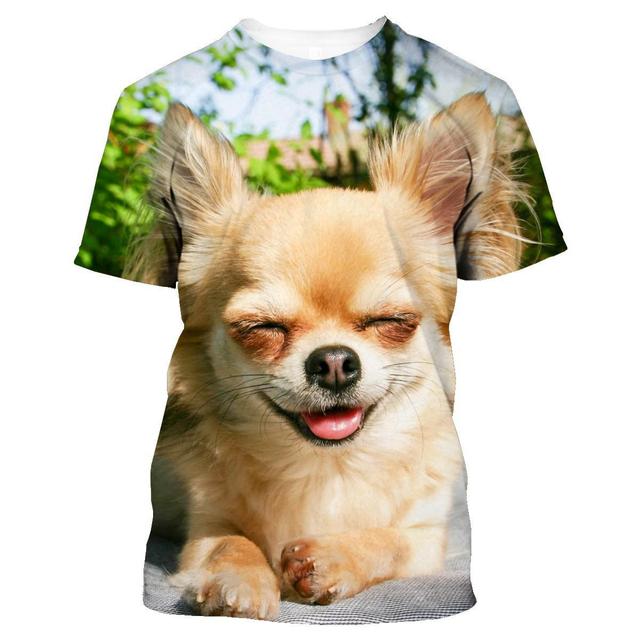 Нова літня футболка з милим тваринним собакою чихуахуа, чоловіча та жіноча дитяча вулична повсякденна дихаюча легка футболка з принтом 150
Нова літня футболка з милим тваринним собакою чихуахуа, чоловіча та жіноча дитяча вулична повсякденна дихаюча легка футболка з принтом 150
