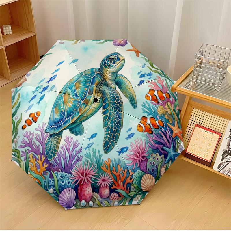 Sea Turtle and Marine Life Printed umbrella windproof folding umbrella portable sun and rain umbrella suitable for gifting
Sea Turtle and Marine Life Printed umbrella windproof folding umbrella portable sun and rain umbrella suitable for gifting
