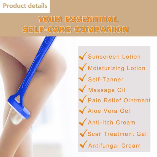 Bear Back Lotion Applicator with Reusable Rollers Foldable Long Handle Smooth Application Lotion Roller синій
Bear Back Lotion Applicator with Reusable Rollers Foldable Long Handle Smooth Application Lotion Roller синій