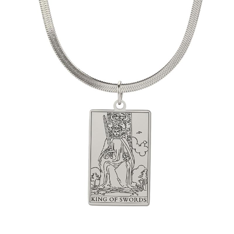 Tarot Cards Necklace for Women Stainless Steel Snake Chain Suit of Swords Traditional Tarot Art Minor Arcana Amulet Jewelry steel color
Tarot Cards Necklace for Women Stainless Steel Snake Chain Suit of Swords Traditional Tarot Art Minor Arcana Amulet Jewelry steel color