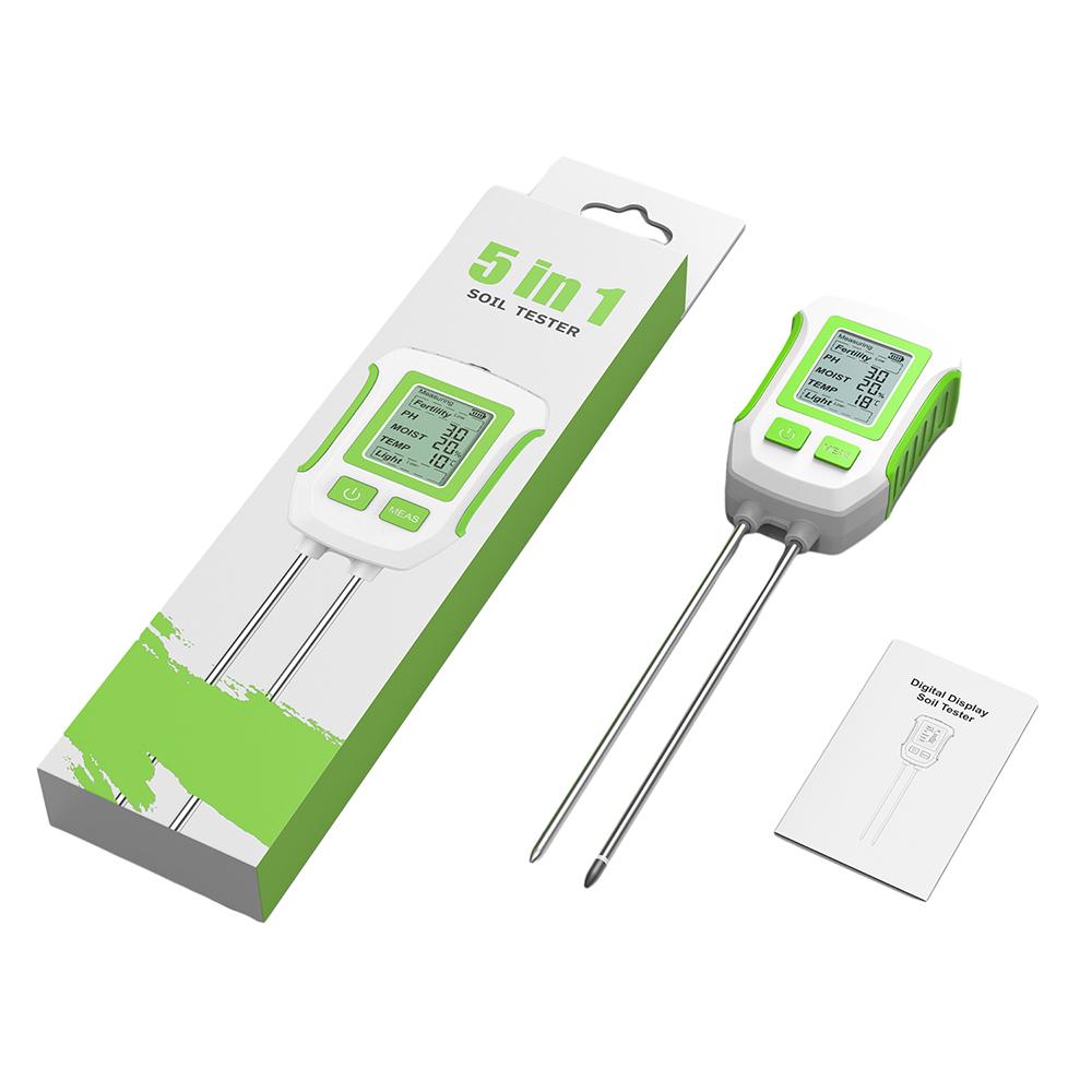 5 in1 Digital Soil Tester Multifunctional Soil PH Detector PH Moisture Temp Digital LCD Meter Humidity Monitor for Flower Plant зелений
5 in1 Digital Soil Tester Multifunctional Soil PH Detector PH Moisture Temp Digital LCD Meter Humidity Monitor for Flower Plant зелений