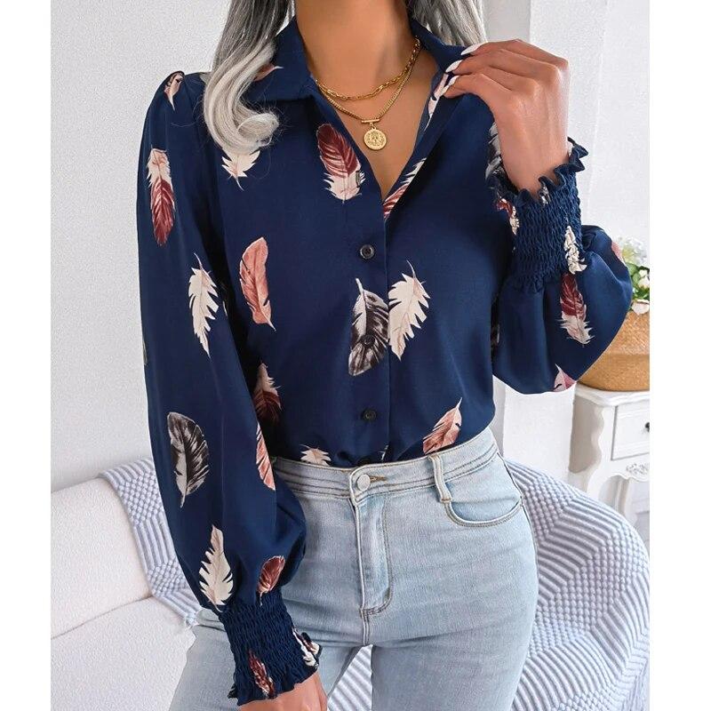 Feather Printted Fashion Women Blouse 2026 Elegant Vintage Long Sleeve Loose Casual Shirts Ladies Office Tops Blusas Mujer 26566 S синий
Feather Printted Fashion Women Blouse 2026 Elegant Vintage Long Sleeve Loose Casual Shirts Ladies Office Tops Blusas Mujer 26566 S синий