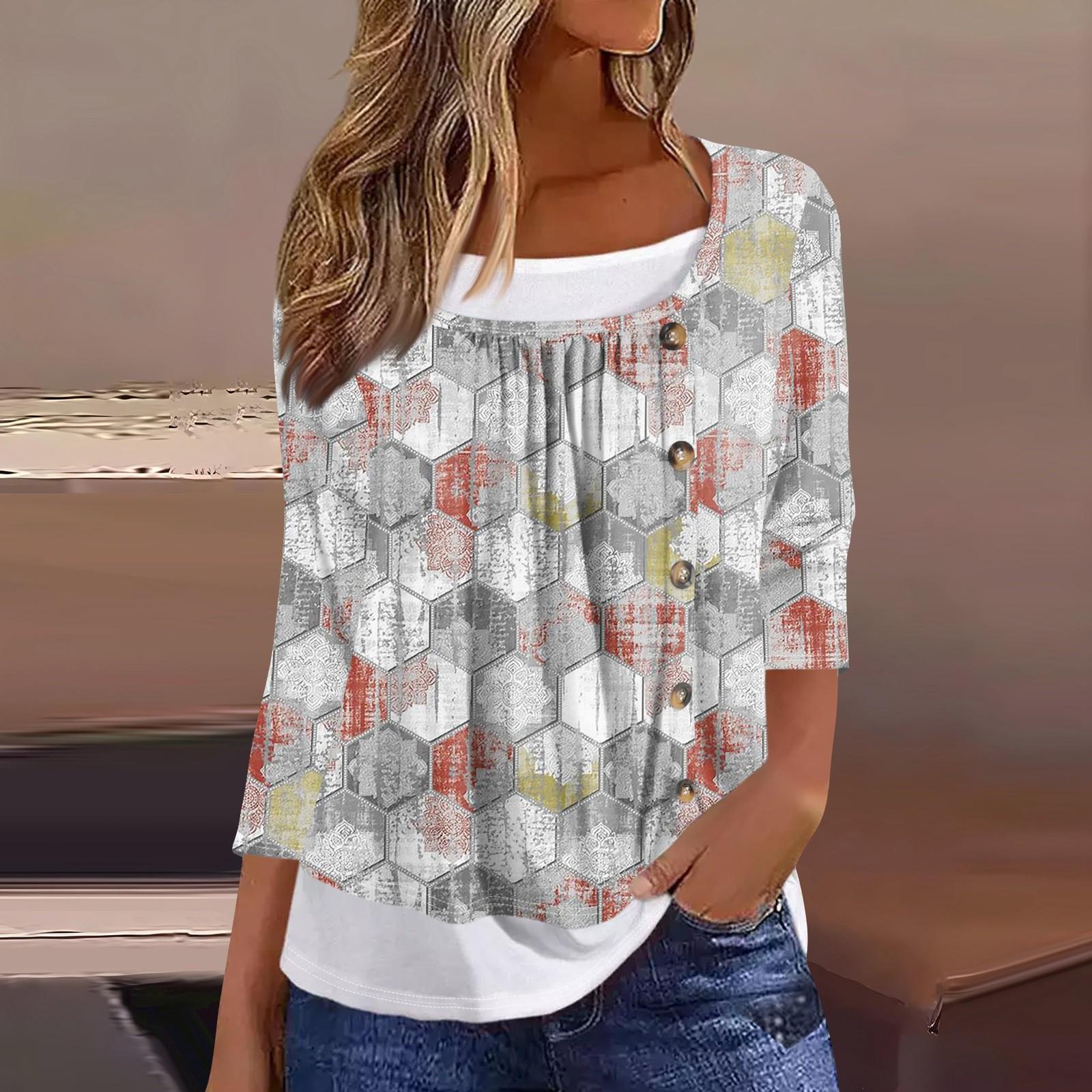 Женская футболка Футболка с принтом Рукав 3/4 Искусственные двойки Повседневные Выходные Мода Базовый Обычный Топ M
Женская футболка Футболка с принтом Рукав 3/4 Искусственные двойки Повседневные Выходные Мода Базовый Обычный Топ M