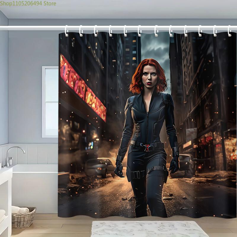 1pc Black Widow Shower Curtain - Vibrant Cartoon Design with 12 Hooks, Durable Polyester, Machine Washable, Perfect for Home & 90x180cm
1pc Black Widow Shower Curtain - Vibrant Cartoon Design with 12 Hooks, Durable Polyester, Machine Washable, Perfect for Home & 90x180cm