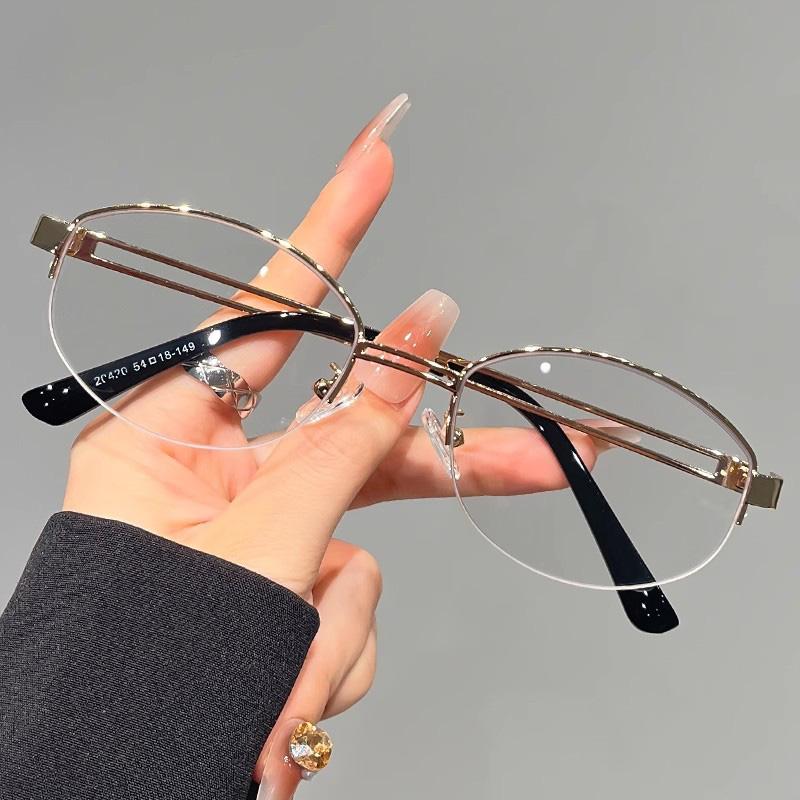 Korean Golden Silk Edge Half Frame Glasses Retro Oval Frame Eyeglasses Reading Computer Sweet Cool Anti Blue Light Eyeglasses
Korean Golden Silk Edge Half Frame Glasses Retro Oval Frame Eyeglasses Reading Computer Sweet Cool Anti Blue Light Eyeglasses