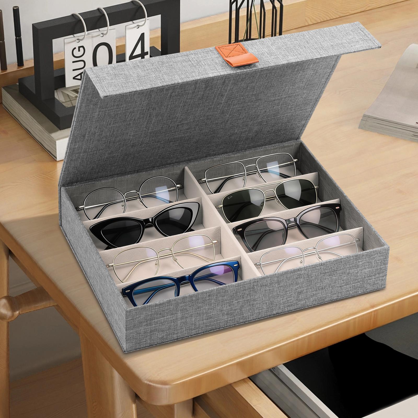 8-Slot Sunglasses Storage Box Dustproof Eyeglasses Display Case Holder with Lid Glasses Jewelry Display Holder for Home Travel
8-Slot Sunglasses Storage Box Dustproof Eyeglasses Display Case Holder with Lid Glasses Jewelry Display Holder for Home Travel