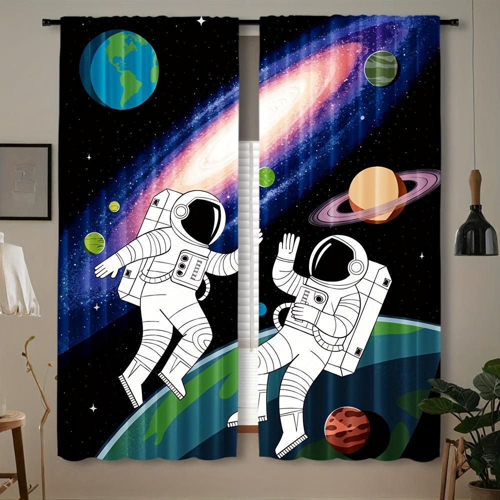 Set Of 2 Modern Astronaut Galaxy Curtains Semi Polyester Woven Panels Decorative Curtain Light Filtering With Rod Pocket Machine Washable W100*H70(CM)-Grommet top&2PCS
Set Of 2 Modern Astronaut Galaxy Curtains Semi Polyester Woven Panels Decorative Curtain Light Filtering With Rod Pocket Machine Washable W100*H70(CM)-Grommet top&2PCS