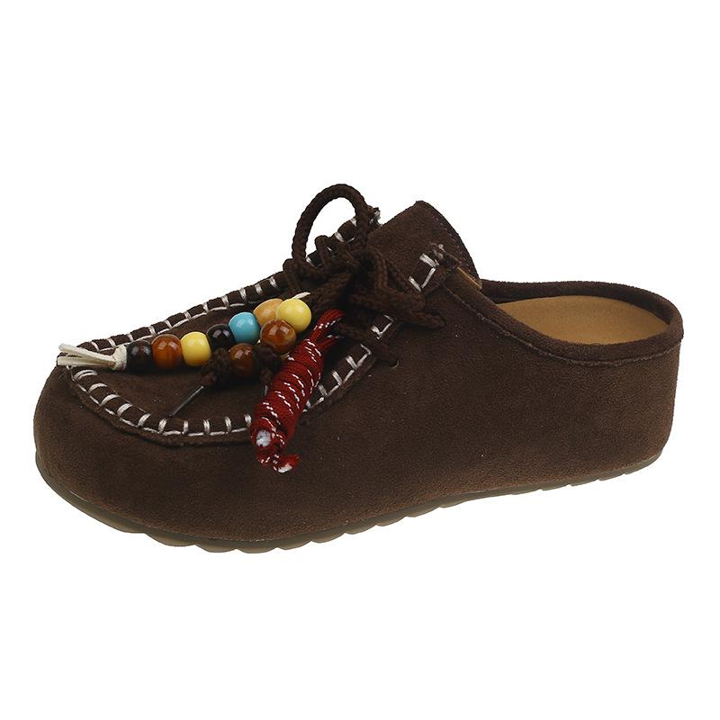 Retro bag head beaded slippers women s 2025 summer new comfortable and casual inner height increase matte bag head half slippers women 35 коричневый
Retro bag head beaded slippers women s 2025 summer new comfortable and casual inner height increase matte bag head half slippers women 35 коричневый