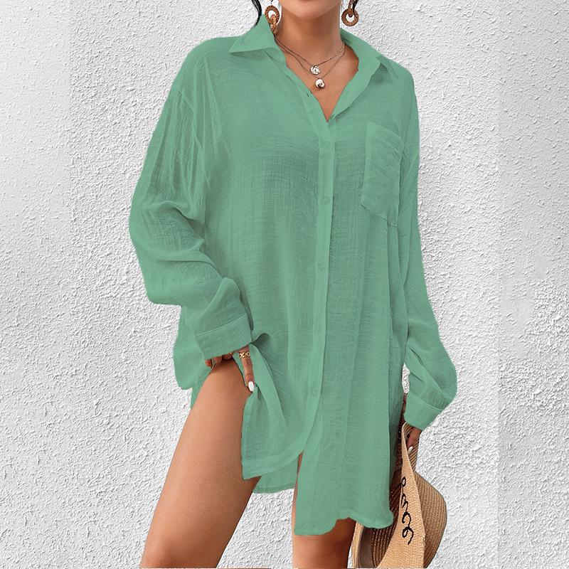 Европейско-американская бамбуково-хлопковая футболка от солнца: Женский пляжный кардиган и накидка для купальника One Size светло-зеленый
Европейско-американская бамбуково-хлопковая футболка от солнца: Женский пляжный кардиган и накидка для купальника One Size светло-зеленый