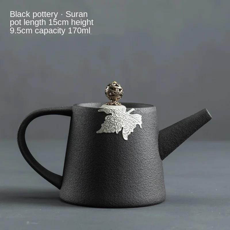 Simple Black Pottery Tea Pot Ceramic Single Teapot Japanese Style Teapot Large Size Retro Stoneware Porcelain Teapot Tea Pots
Simple Black Pottery Tea Pot Ceramic Single Teapot Japanese Style Teapot Large Size Retro Stoneware Porcelain Teapot Tea Pots