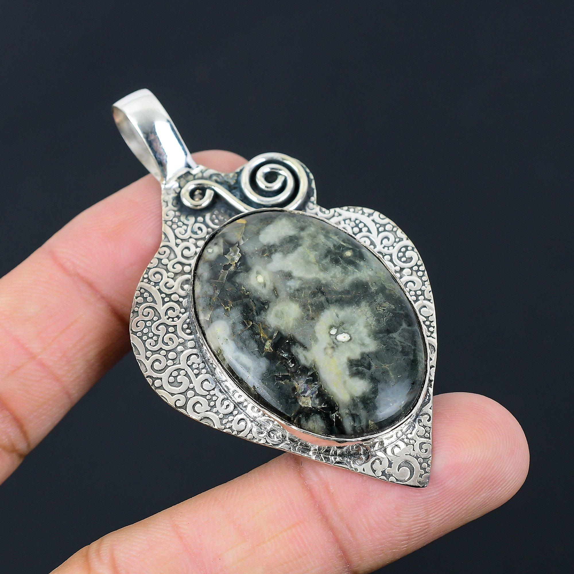 Daughters Day Deal Natural Ocean Jasper Birthday Unique Pendant Sterling Silver
Daughters Day Deal Natural Ocean Jasper Birthday Unique Pendant Sterling Silver
