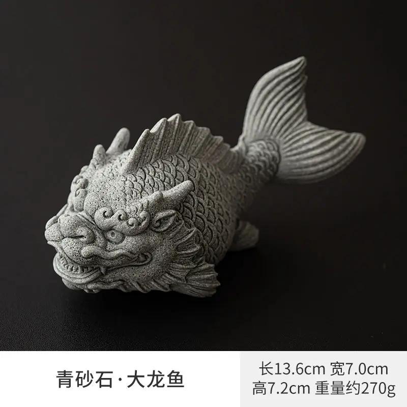 Blue sandstone fish dragon decorative ornament simple retro living room home creative landscape tea pet
Blue sandstone fish dragon decorative ornament simple retro living room home creative landscape tea pet