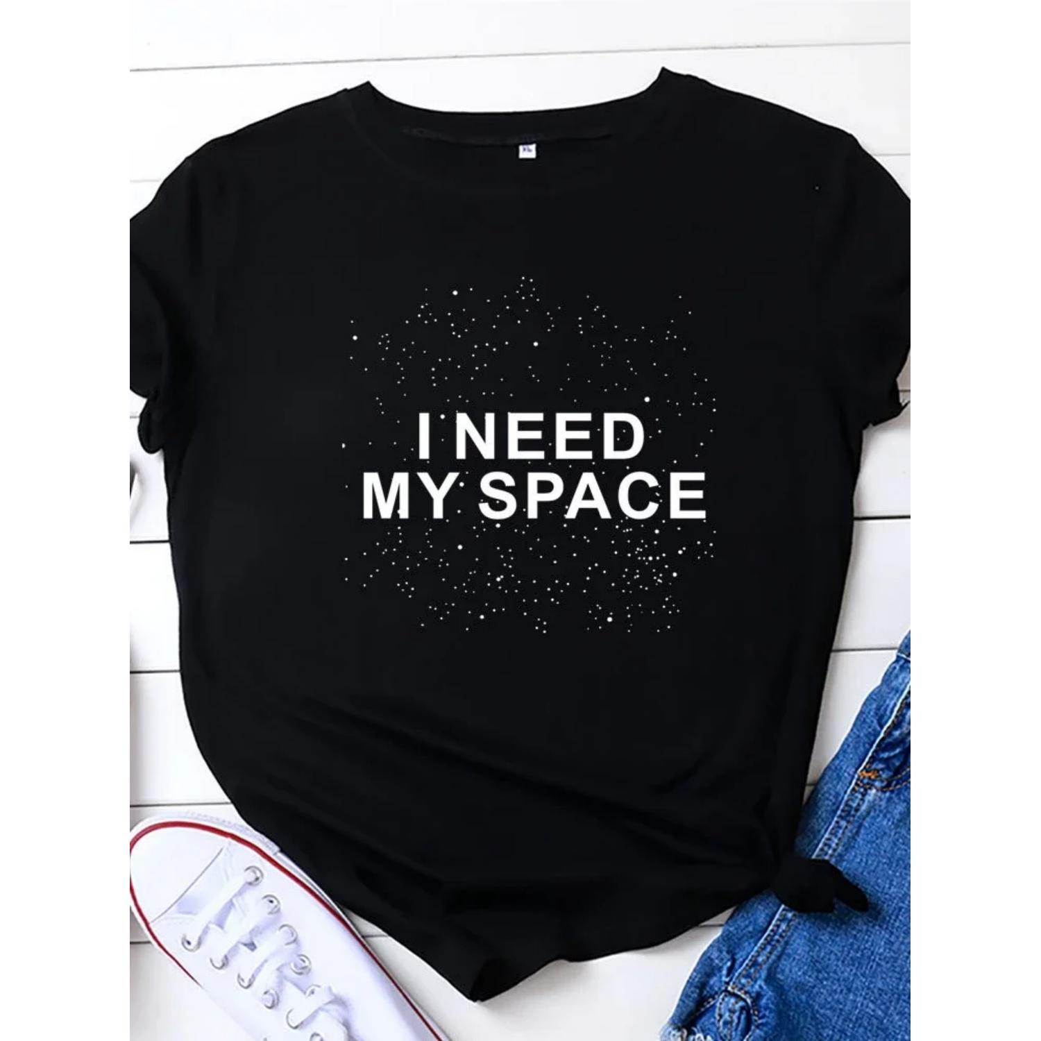 I NEED MY SPACE Letter Print T Shirt Women Short Sleeve O Neck Loose Tshirt Summer Women Tee Shirt Tops Camisetas Mujer XXXXXL чорний
I NEED MY SPACE Letter Print T Shirt Women Short Sleeve O Neck Loose Tshirt Summer Women Tee Shirt Tops Camisetas Mujer XXXXXL чорний