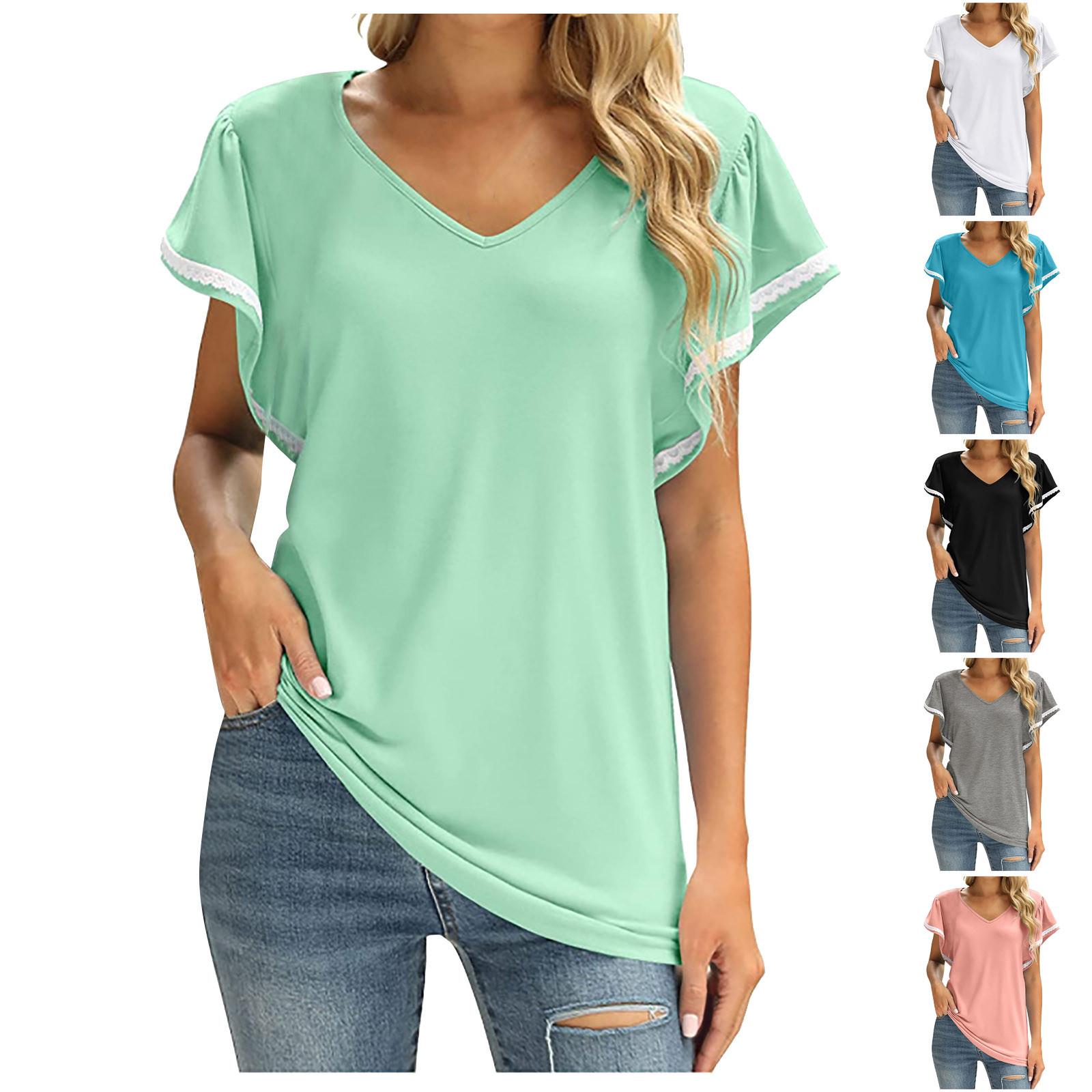 Fashion Women s Solid Color Short Sleeve Shirt Printed V Neck Loose Casual Tops M серый
Fashion Women s Solid Color Short Sleeve Shirt Printed V Neck Loose Casual Tops M серый
