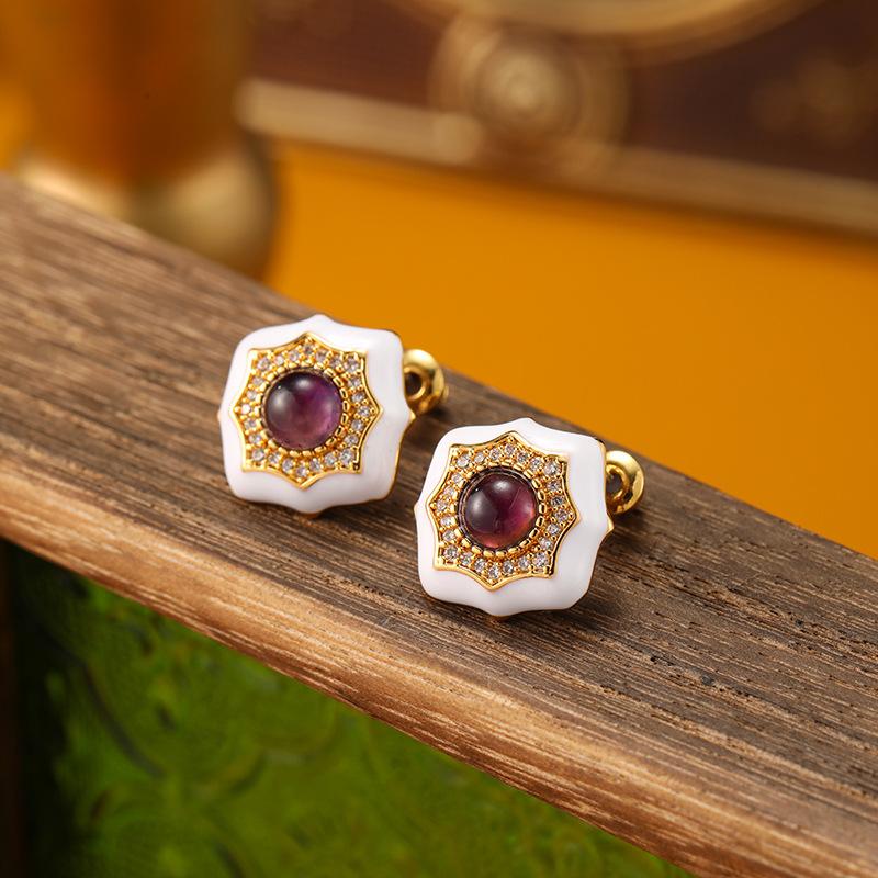 Jewelry New Fashion Women s Luxury Earrings Flower Design Romantic And Elegant Purple Daily Accessories
Jewelry New Fashion Women s Luxury Earrings Flower Design Romantic And Elegant Purple Daily Accessories